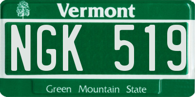 VT license plate NGK519