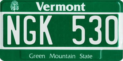 VT license plate NGK530