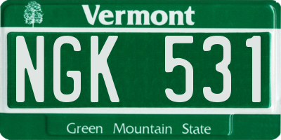 VT license plate NGK531