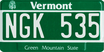 VT license plate NGK535