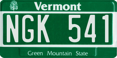VT license plate NGK541