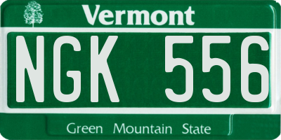 VT license plate NGK556