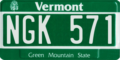 VT license plate NGK571