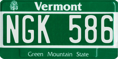 VT license plate NGK586