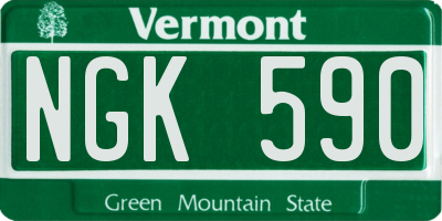 VT license plate NGK590