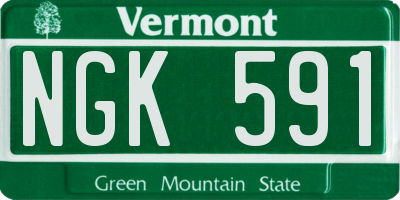 VT license plate NGK591