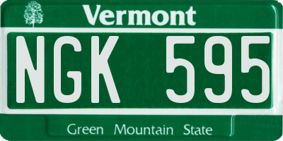 VT license plate NGK595