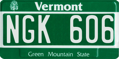 VT license plate NGK606