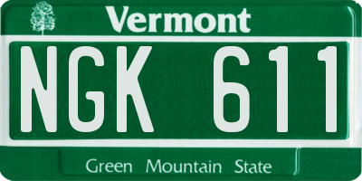 VT license plate NGK611