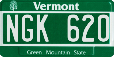 VT license plate NGK620