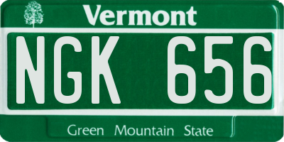 VT license plate NGK656