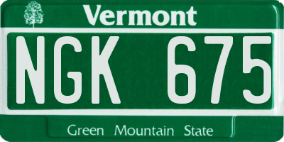 VT license plate NGK675