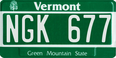 VT license plate NGK677