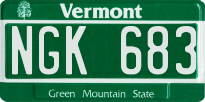 VT license plate NGK683