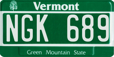 VT license plate NGK689
