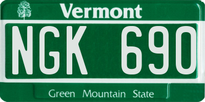 VT license plate NGK690