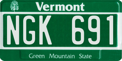 VT license plate NGK691