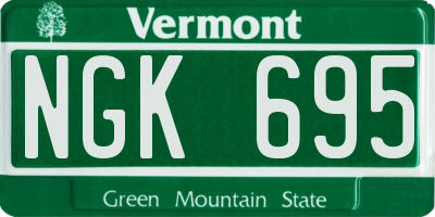 VT license plate NGK695