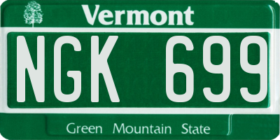 VT license plate NGK699