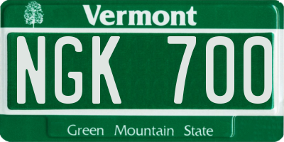 VT license plate NGK700
