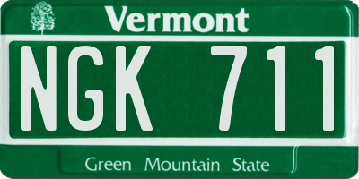 VT license plate NGK711