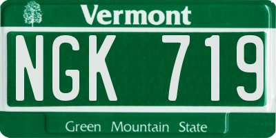 VT license plate NGK719