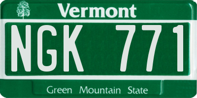 VT license plate NGK771