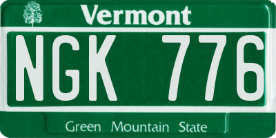 VT license plate NGK776