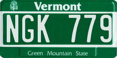 VT license plate NGK779