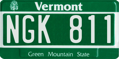 VT license plate NGK811