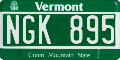 VT license plate NGK895