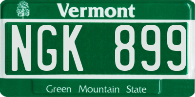 VT license plate NGK899