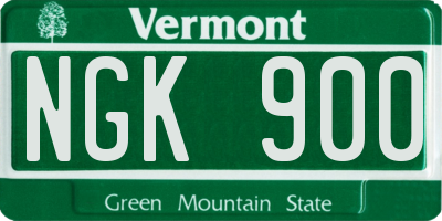 VT license plate NGK900