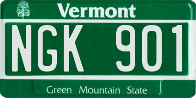 VT license plate NGK901