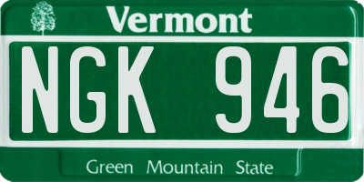 VT license plate NGK946