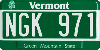 VT license plate NGK971