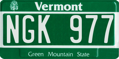 VT license plate NGK977