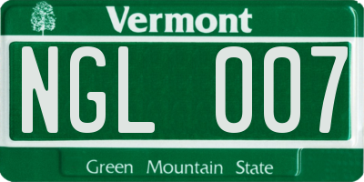 VT license plate NGL007