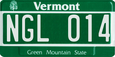 VT license plate NGL014