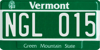 VT license plate NGL015