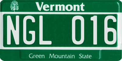 VT license plate NGL016