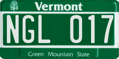 VT license plate NGL017