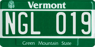 VT license plate NGL019