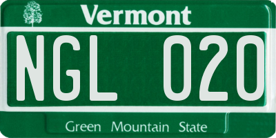 VT license plate NGL020