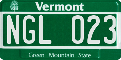 VT license plate NGL023