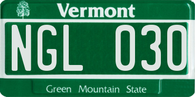 VT license plate NGL030