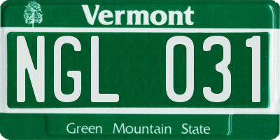 VT license plate NGL031