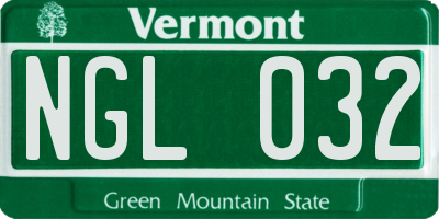 VT license plate NGL032