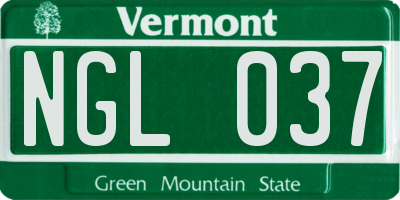 VT license plate NGL037