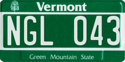 VT license plate NGL043